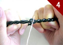 4. Pull both ends with the wire inserted.